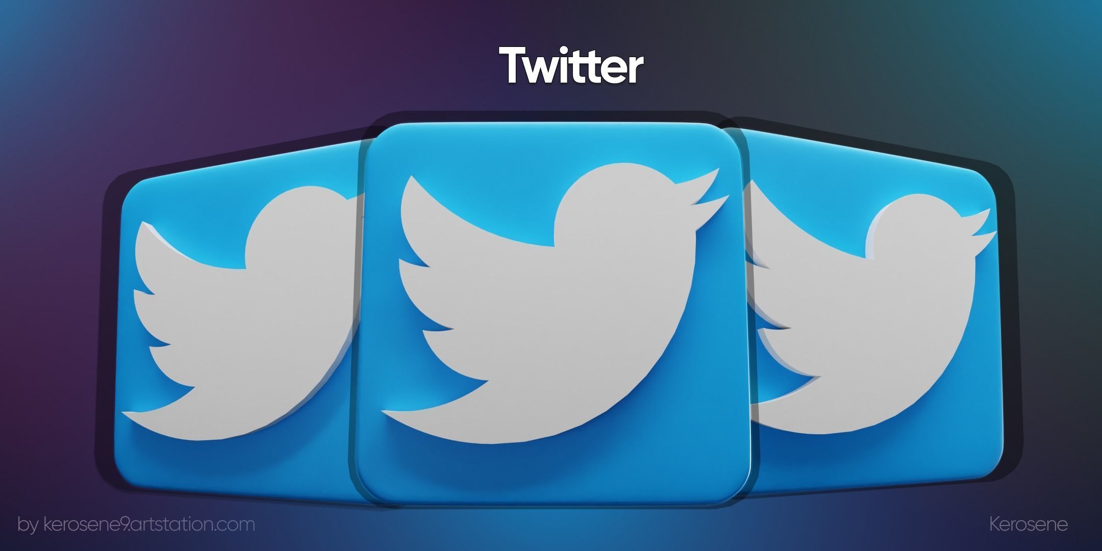 Social Media Icons 3D model 3D model_5