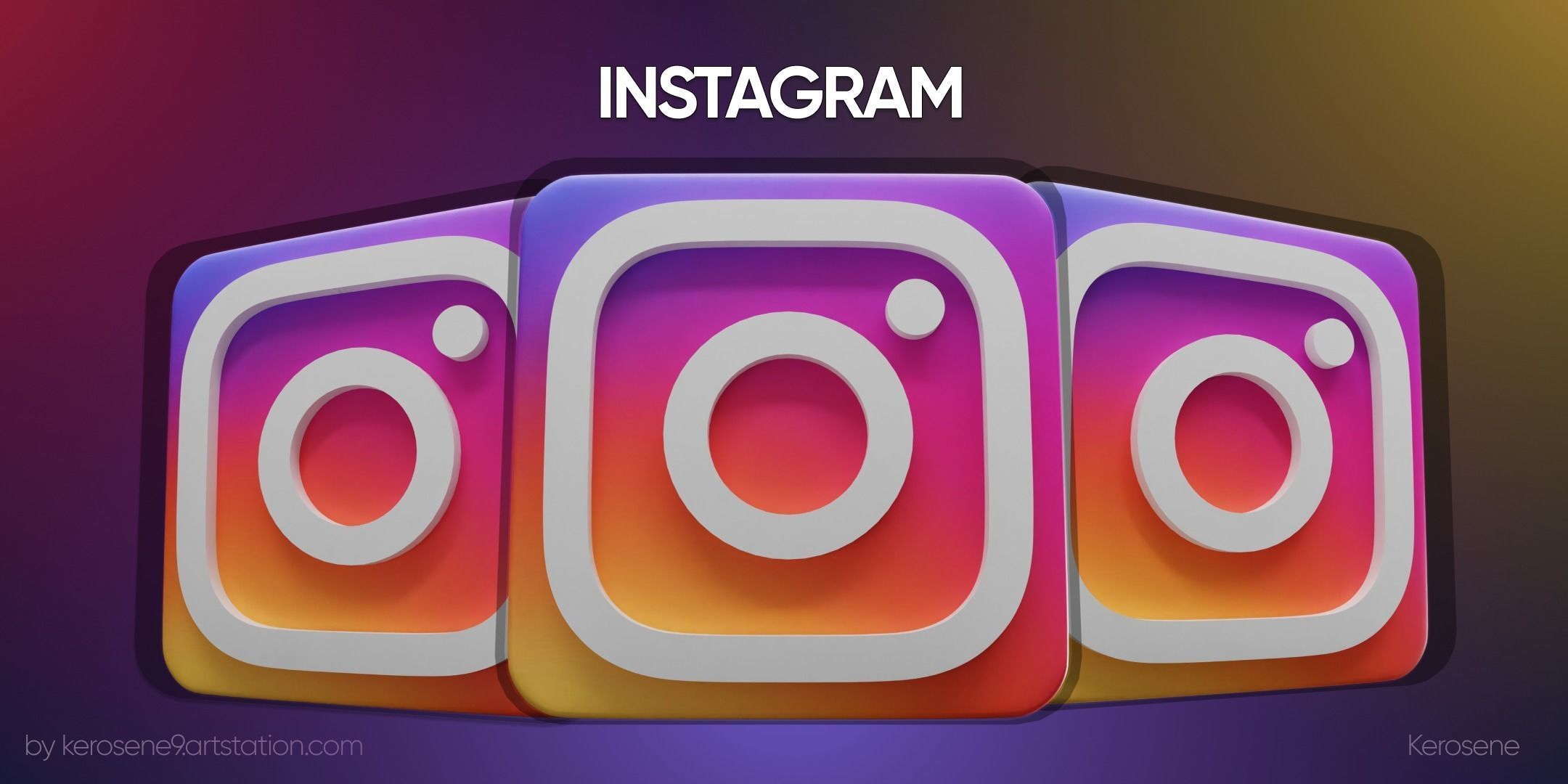 Social Media Icons 3D model 3D model_10