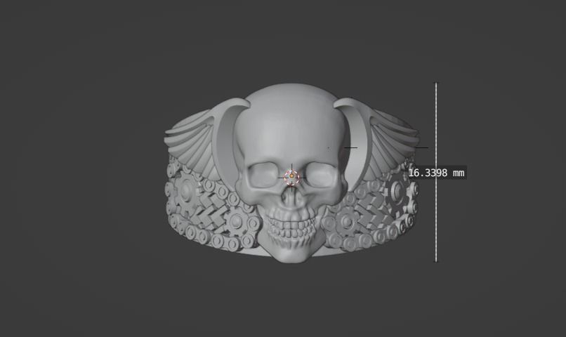 Ring-skull-222 3D print model_6
