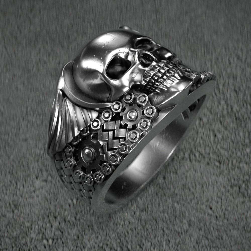 Ring-skull-222 3D print model_2