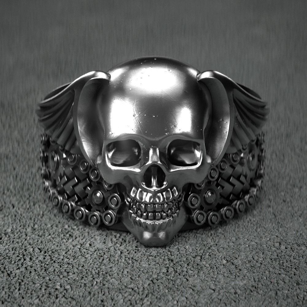 Ring-skull-222 3D print model_3