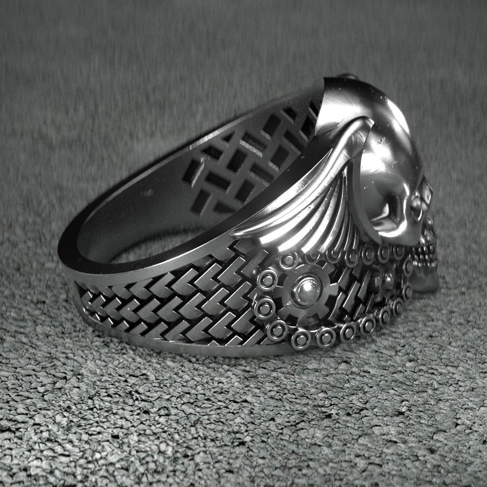 Ring-skull-222 3D print model_4