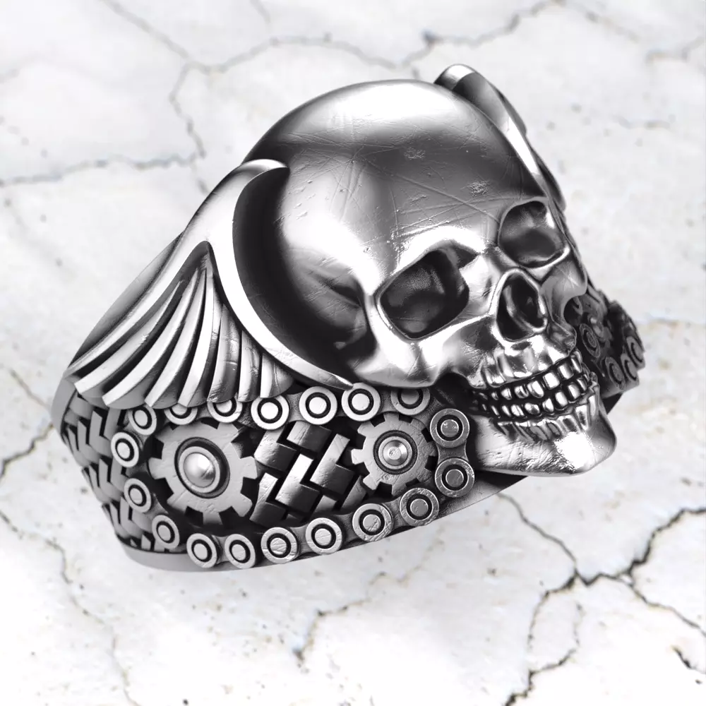 Ring-skull-222 3D print model_0