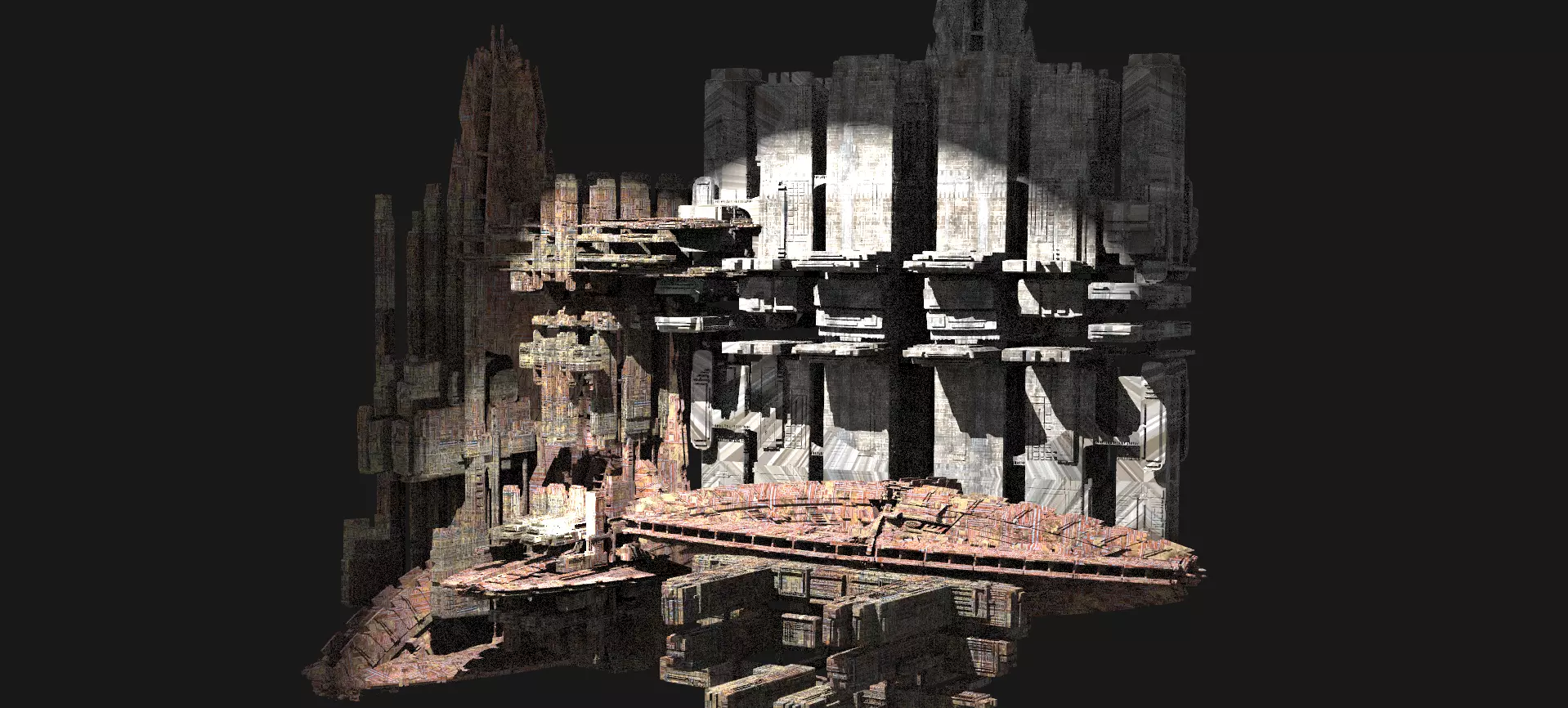 Mega City  Space Station Kit bash  3D model_0