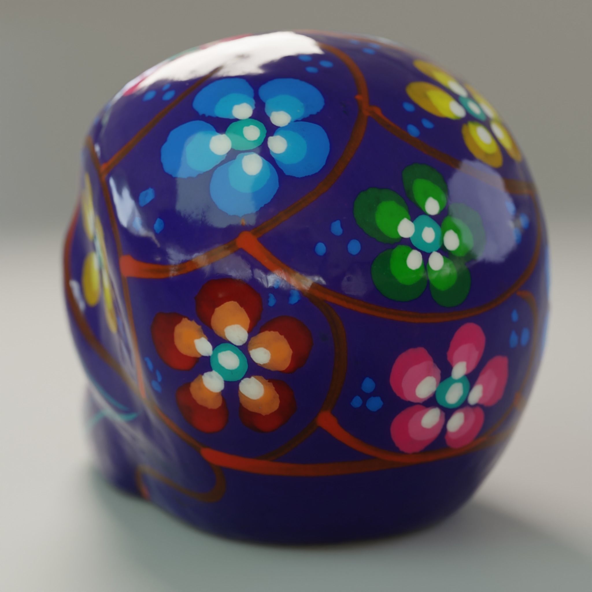 Painted Mexican Skull - 3D Scan  Low-poly 3D model_6