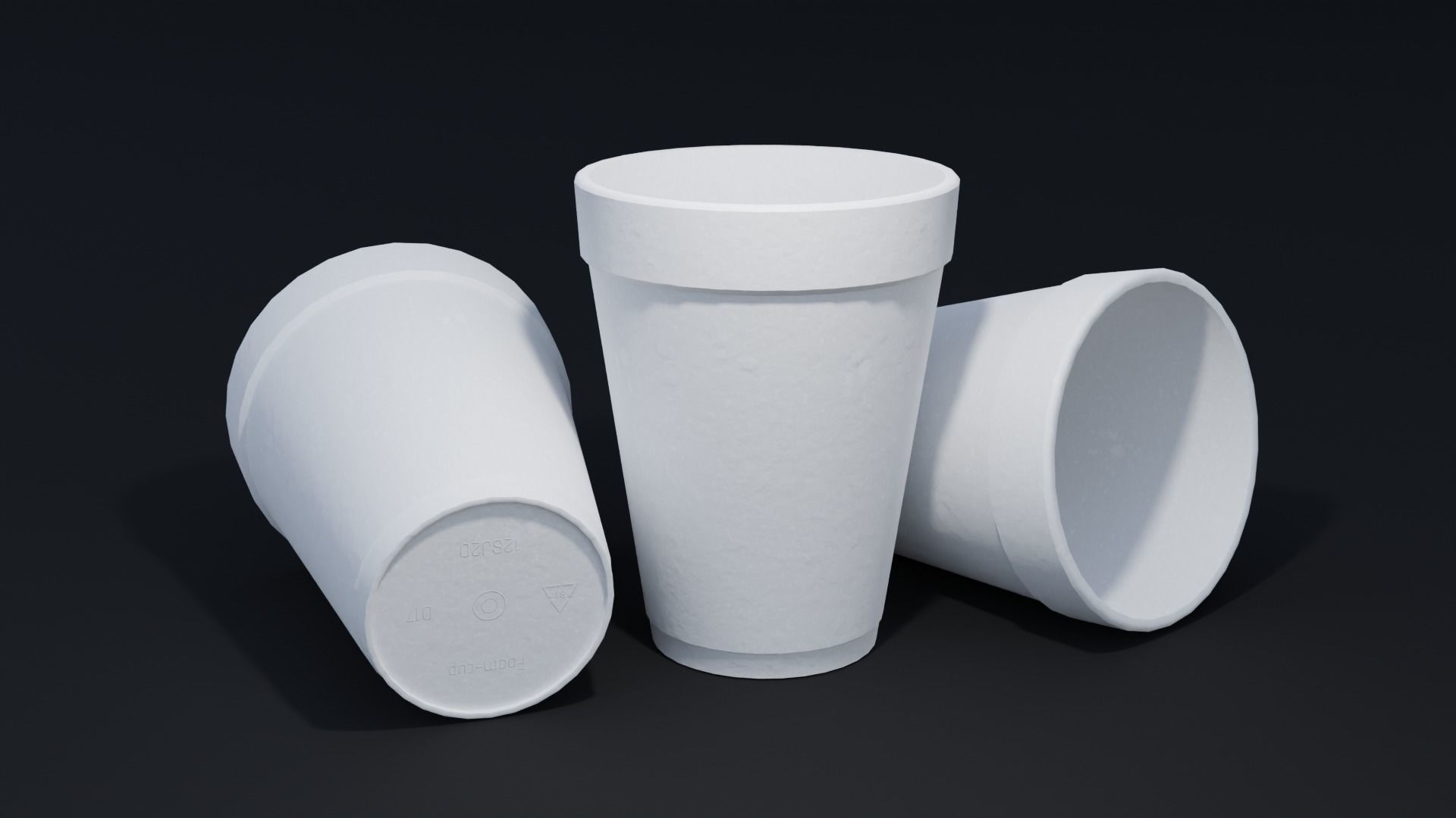 Reallistic Styrofoam Cup 4K Textures Low-poly 3D model_1