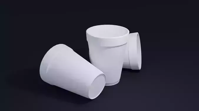 Reallistic Styrofoam Cup 4K Textures Low-poly 3D model