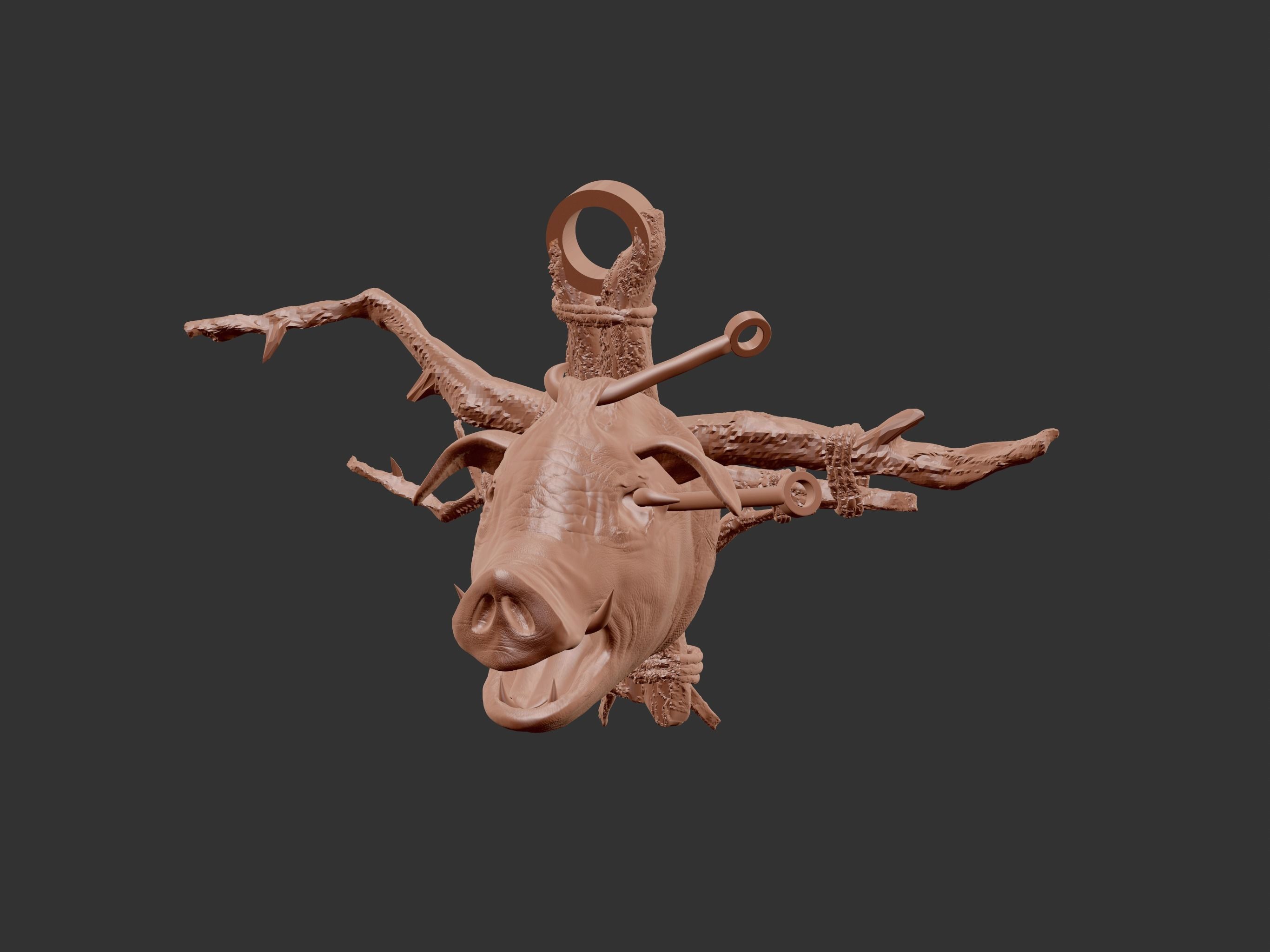 Hunt Showdown Fanart Chain or Necklace pendant Butcher Free 3D print model_1