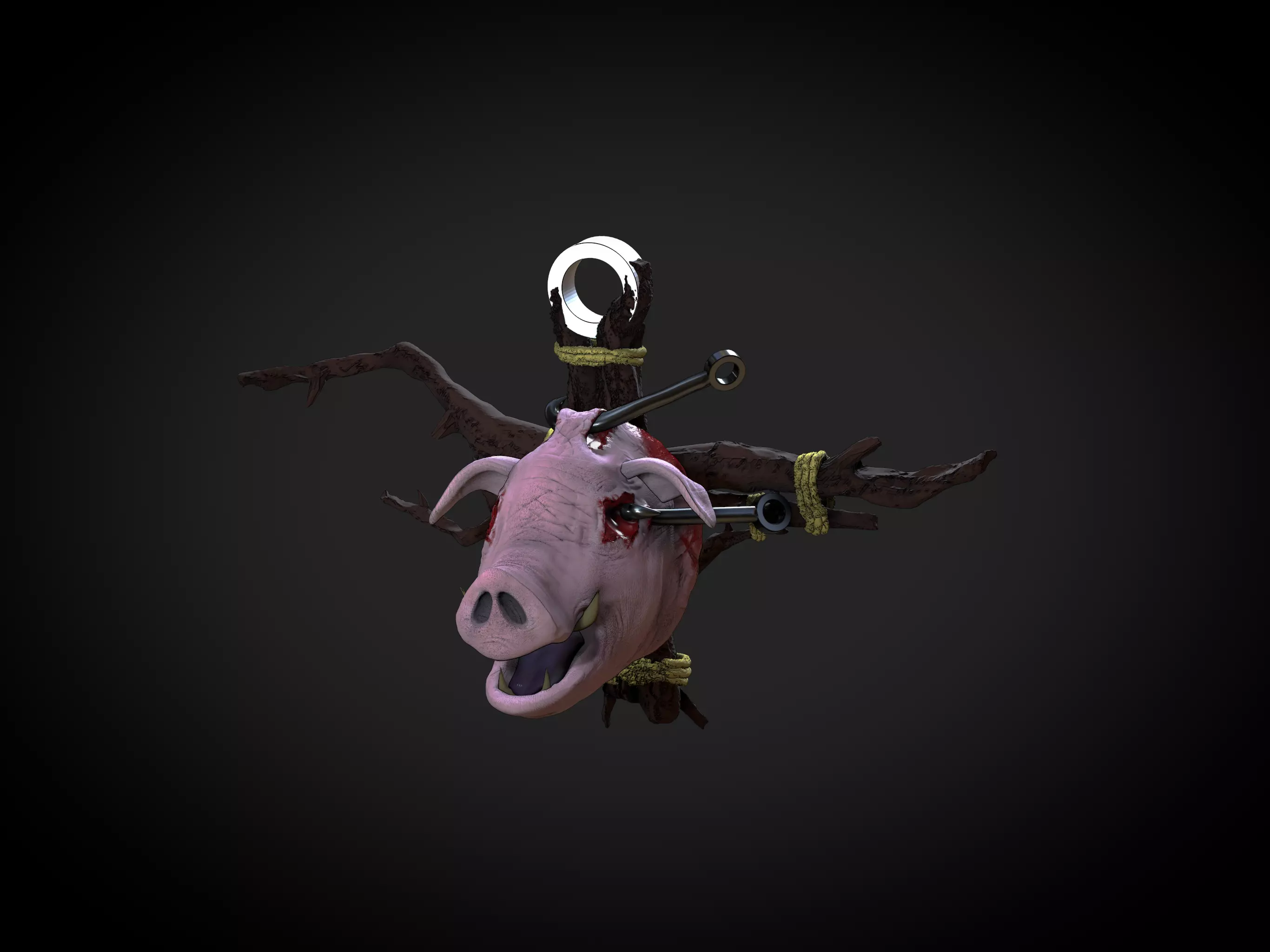 Hunt Showdown Fanart Chain or Necklace pendant Butcher Free 3D print model_0