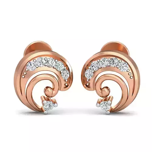 Women earrings 3dm stl render detail