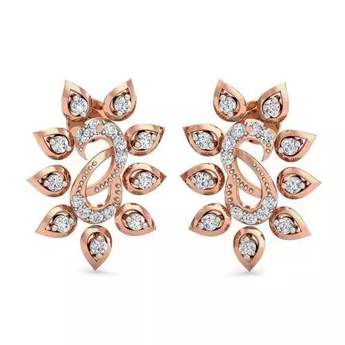 Women earrings 3dm stl render detail