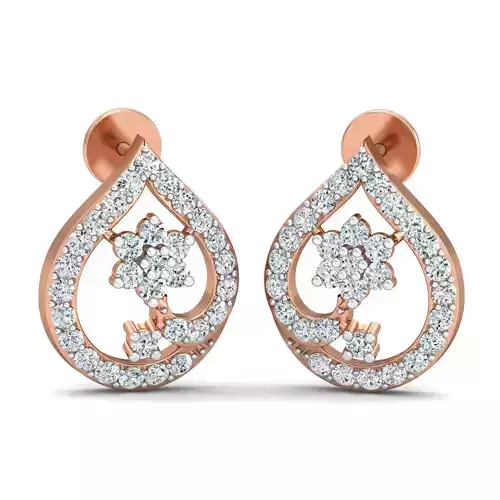 Women earrings 3dm stl render detail