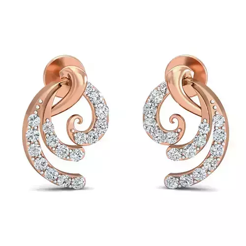 Women earrings 3dm stl render detail