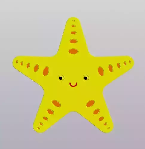 Cup coaster Starfish  3D print model