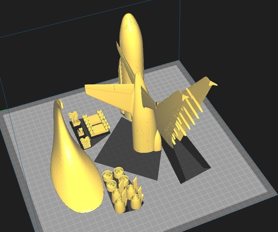 Airplane Airbus A380 Scale 1 200  3D print model_3