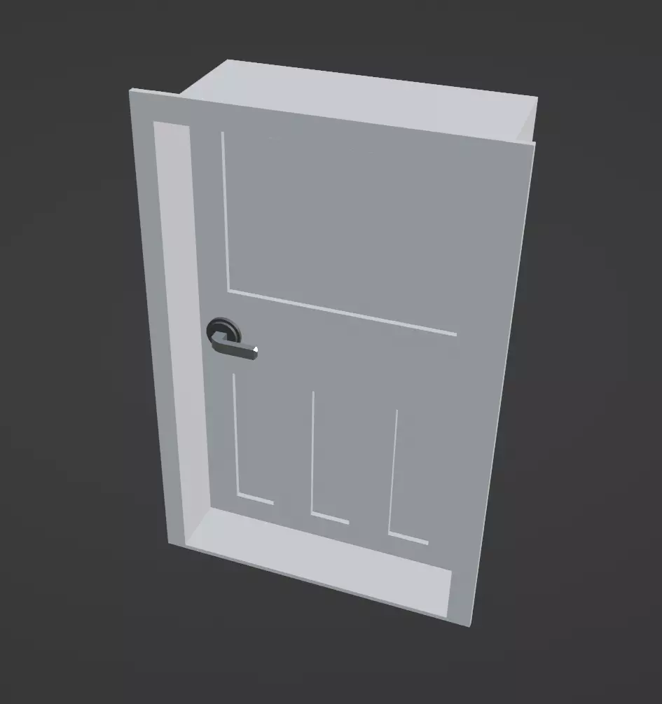 A simple door Free low-poly 3D model_0