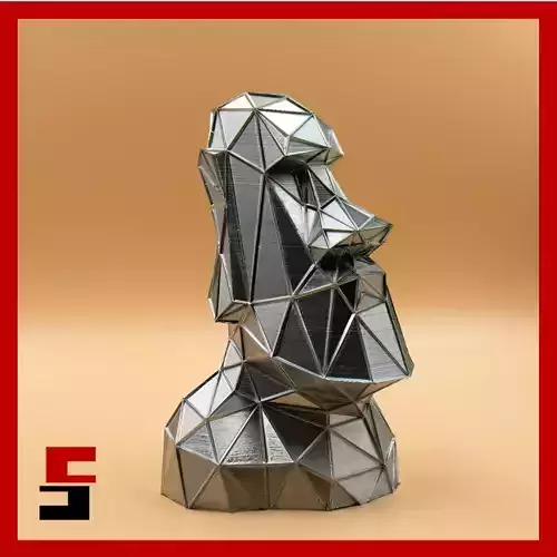 Moai Voronoi Low Poly