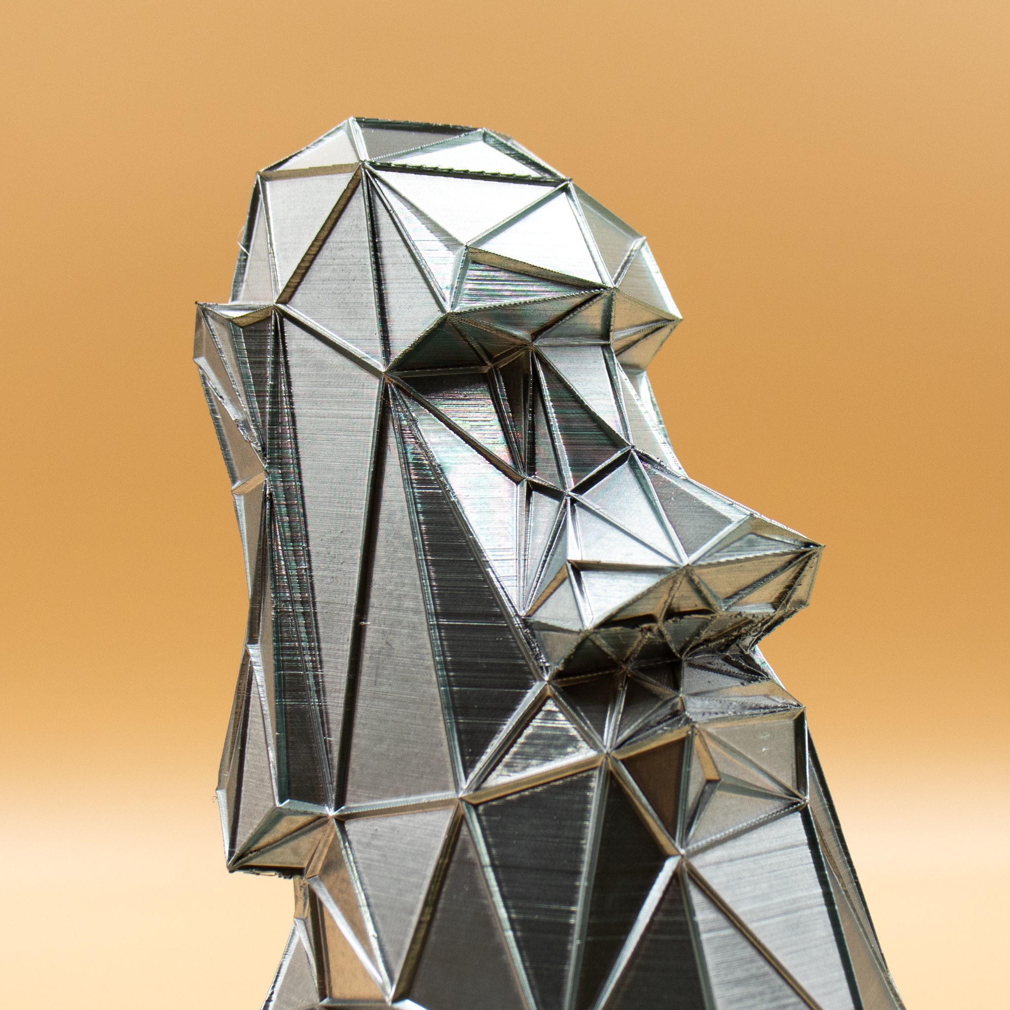 Moai Voronoi Low Poly 3D print model_4