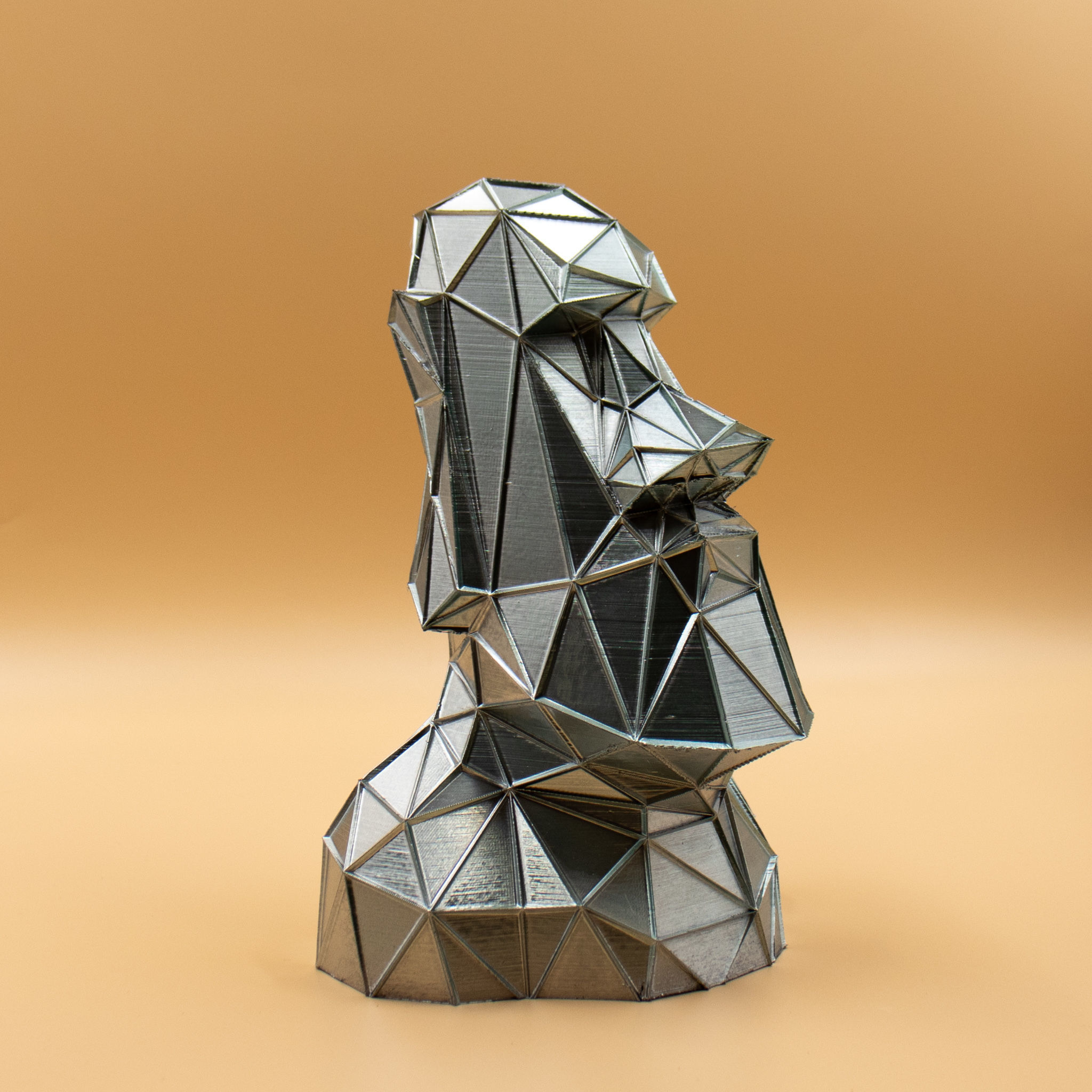 Moai Voronoi Low Poly 3D print model_3