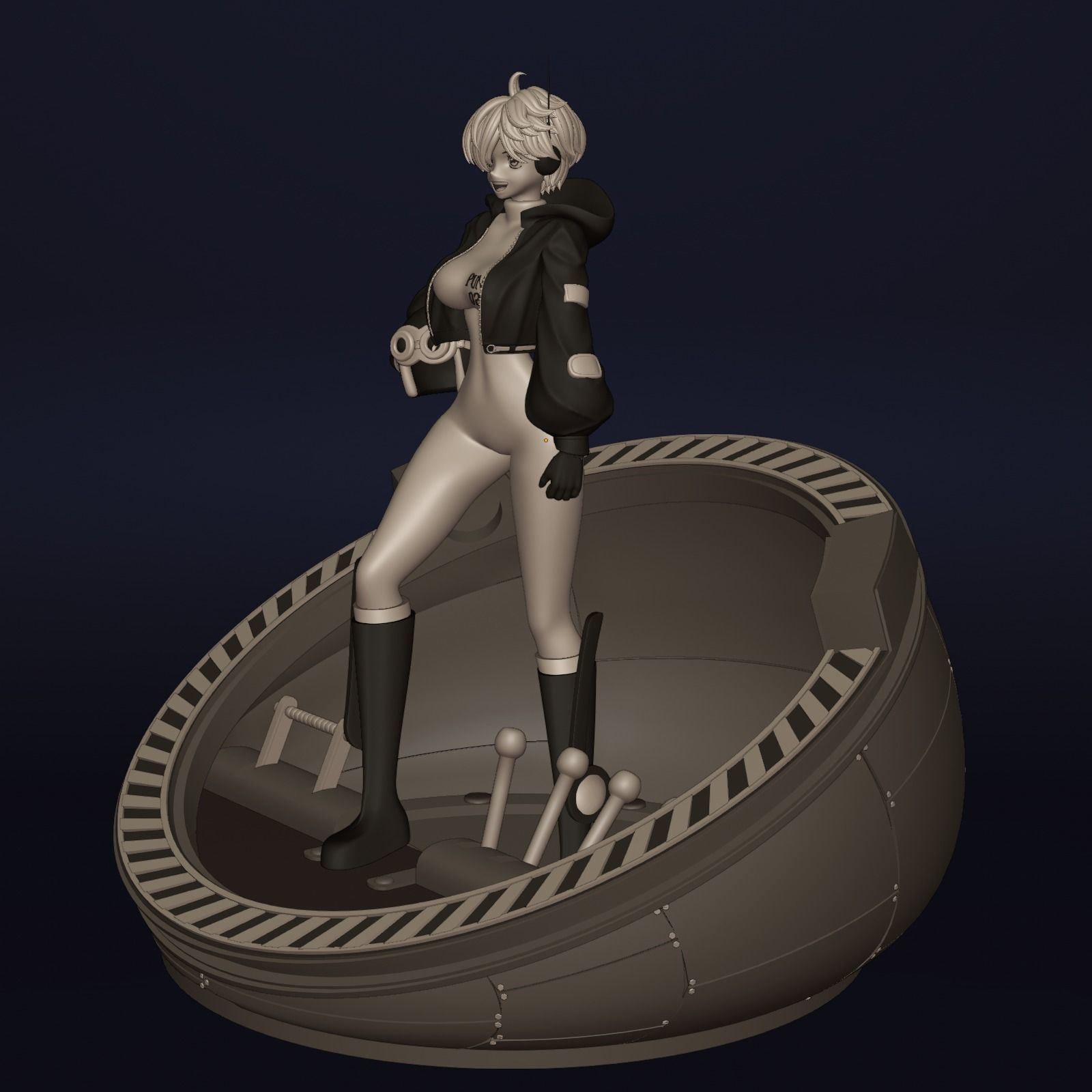 ONE PIECE VEGAPUNK LILITH FIGURE SCULPT Low-poly 3D model_9