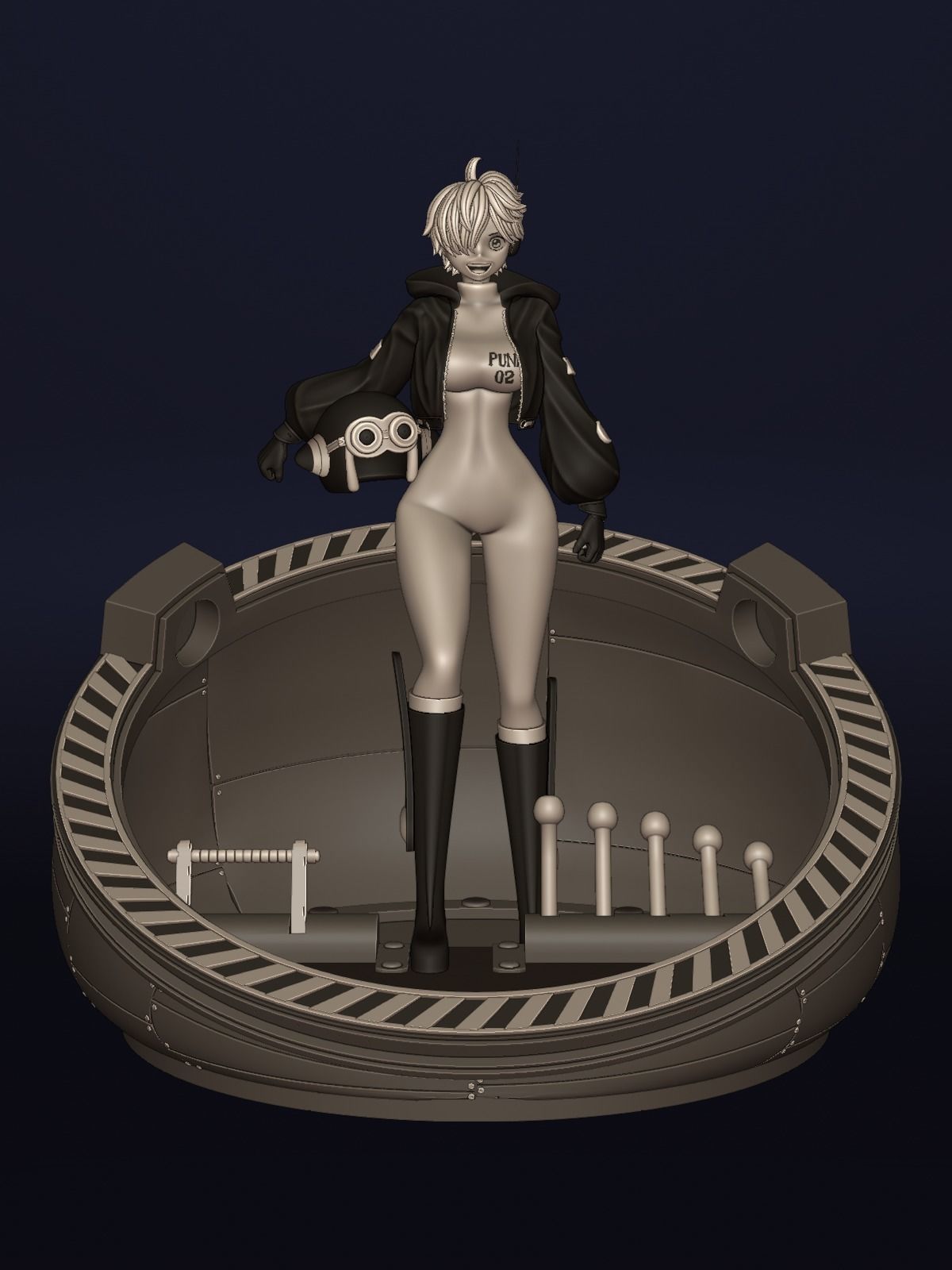 ONE PIECE VEGAPUNK LILITH FIGURE SCULPT Low-poly 3D model_1