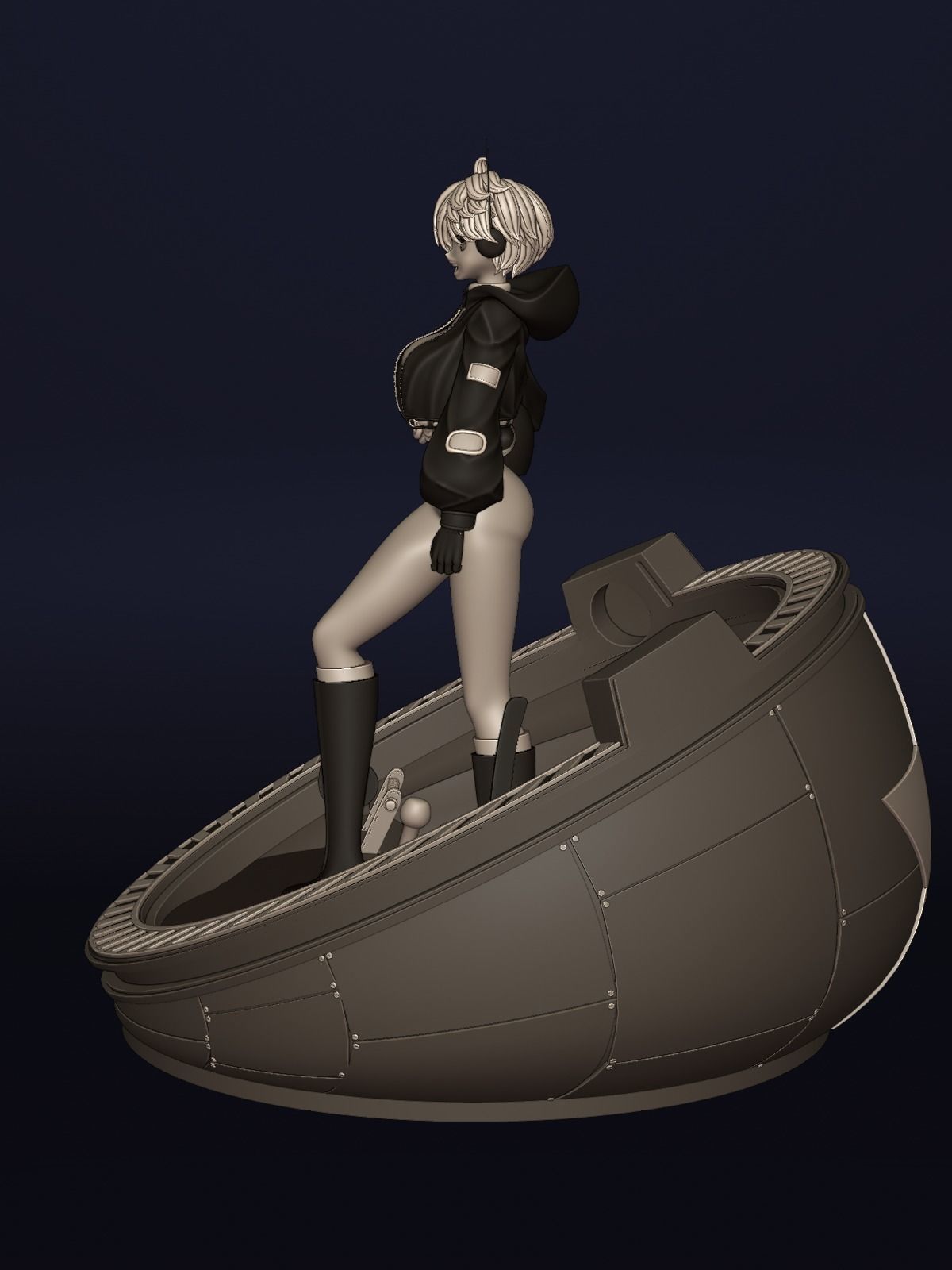 ONE PIECE VEGAPUNK LILITH FIGURE SCULPT Low-poly 3D model_3