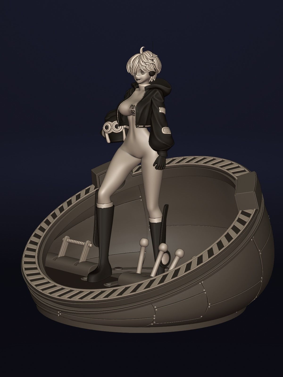 ONE PIECE VEGAPUNK LILITH FIGURE SCULPT Low-poly 3D model_2