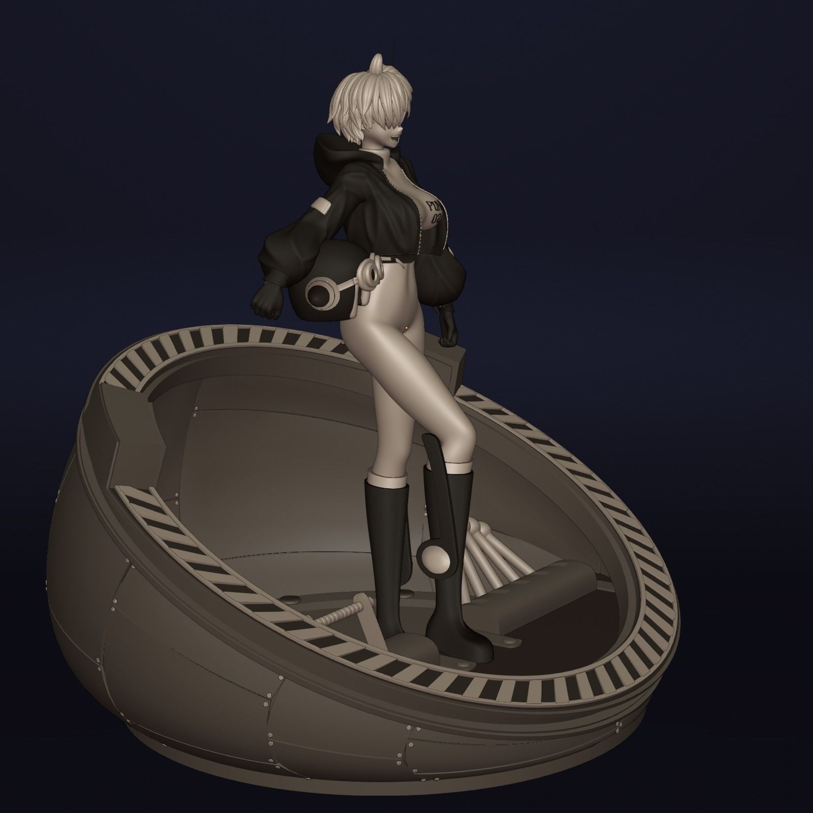 ONE PIECE VEGAPUNK LILITH FIGURE SCULPT Low-poly 3D model_12