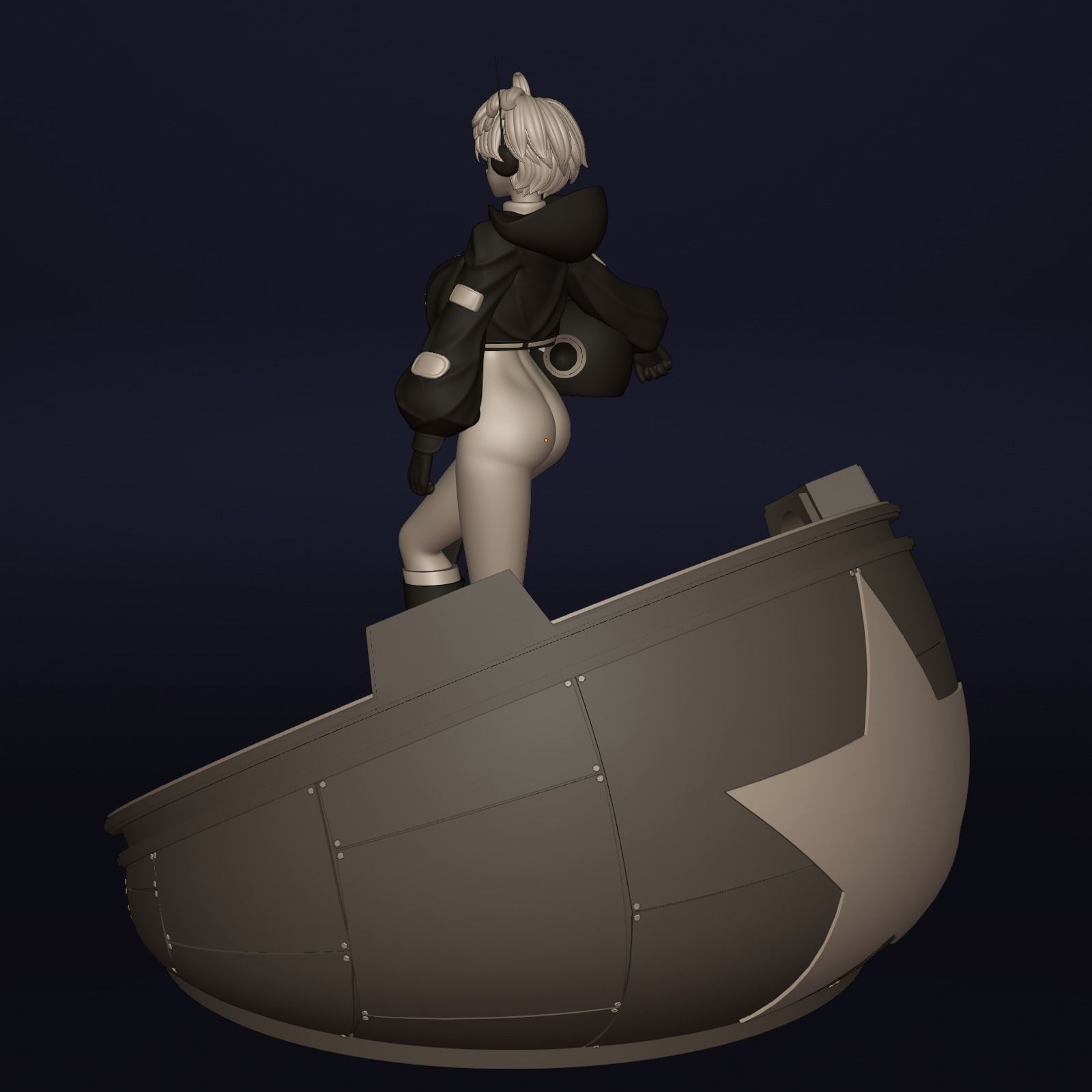 ONE PIECE VEGAPUNK LILITH FIGURE SCULPT Low-poly 3D model_10