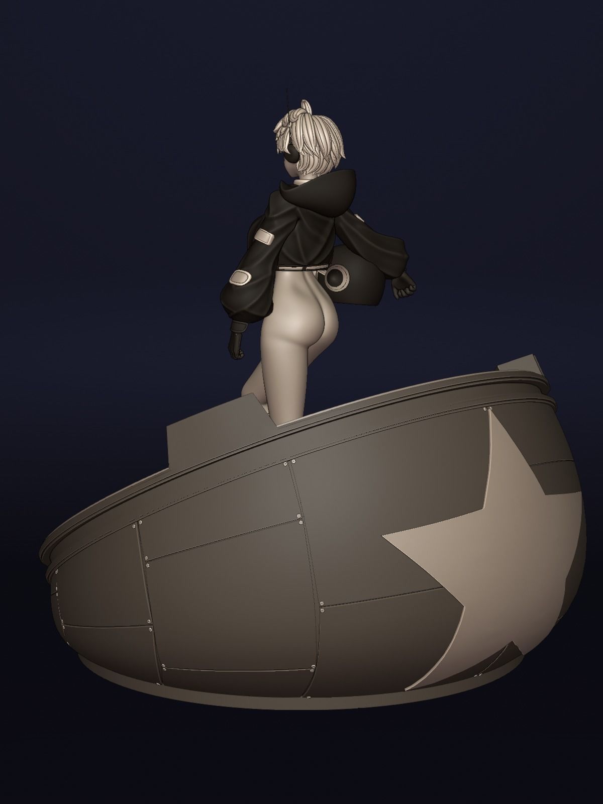ONE PIECE VEGAPUNK LILITH FIGURE SCULPT Low-poly 3D model_4