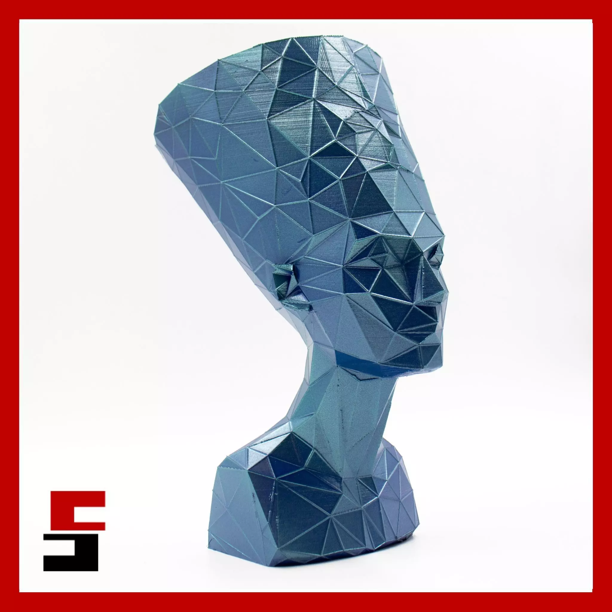 Nefertiti Voronoi Low Poly 3D print model