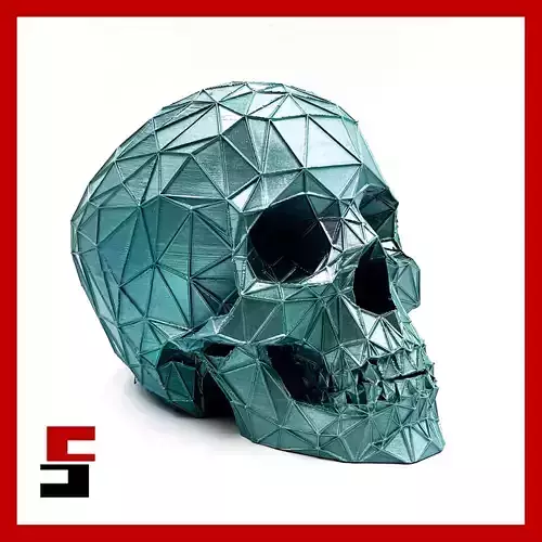 Skull Voronoi Low Poly 