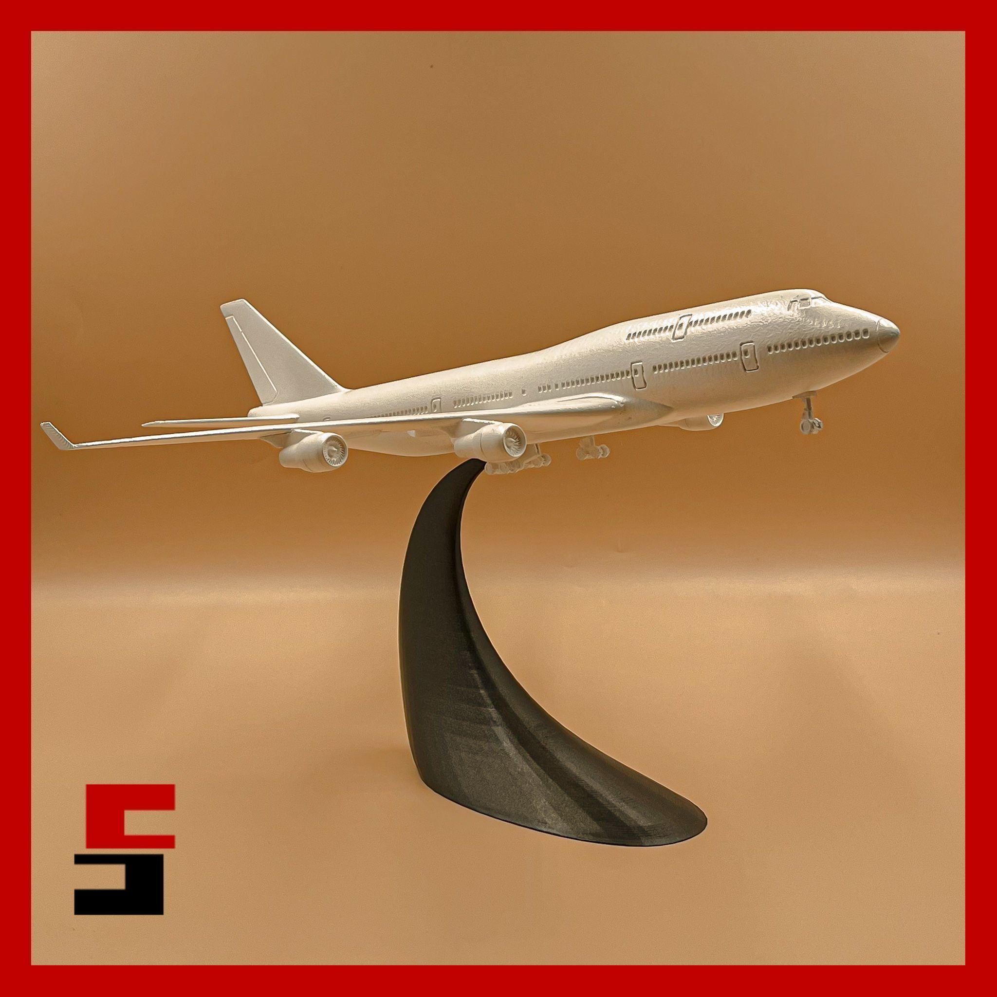 Airplane Boeing 747 - 400 Scale 1 200  3D print model_14