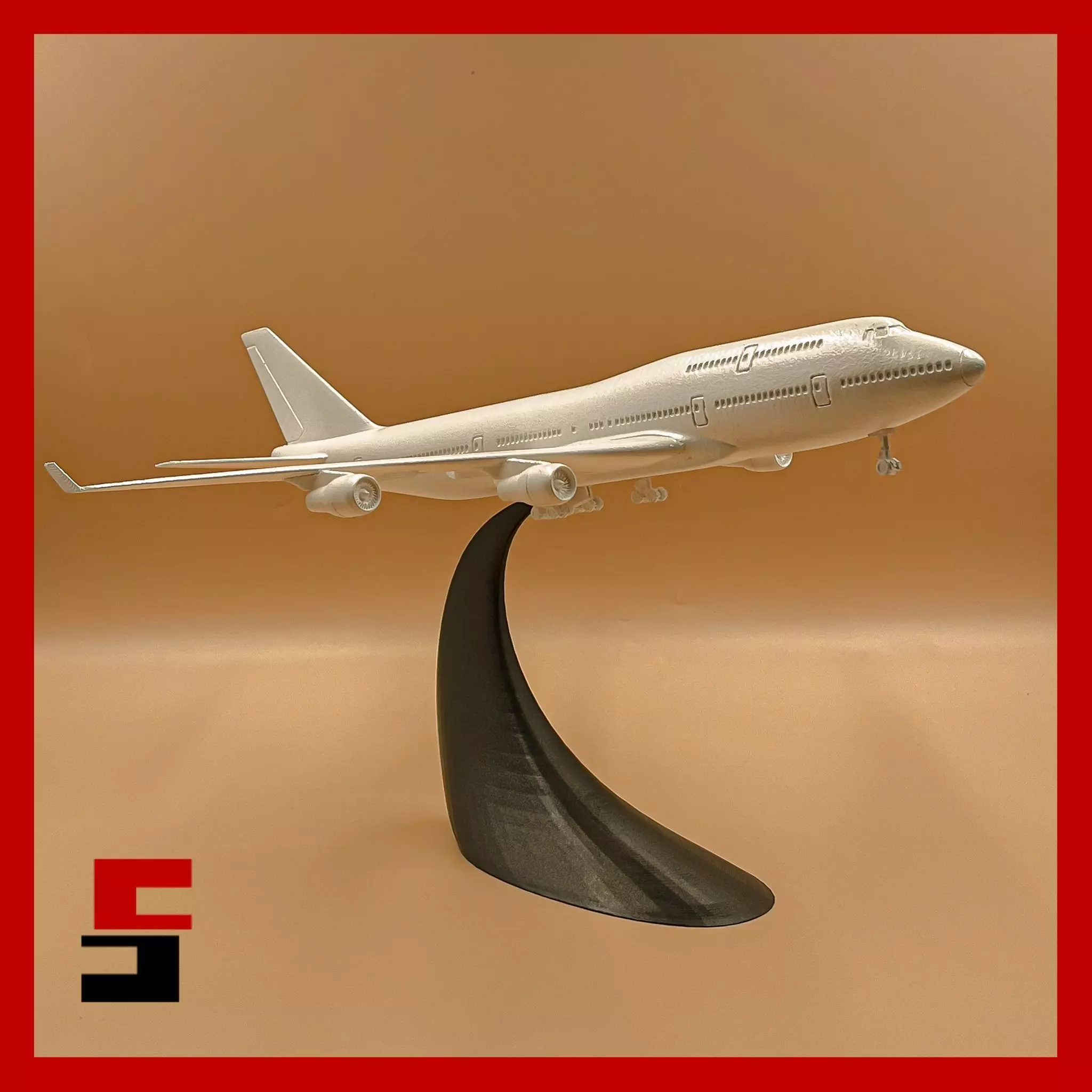 Airplane Boeing 747 - 400 Scale 1 200  3D print model_0