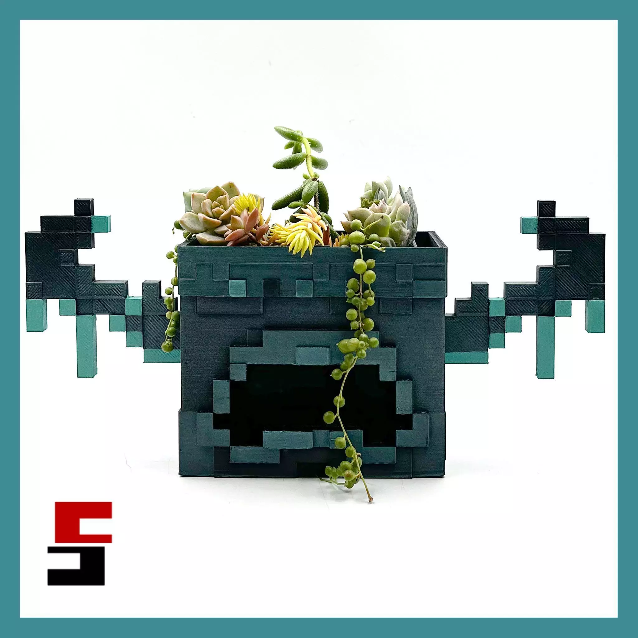 Minecraft Warden Planter Pot 3D print model