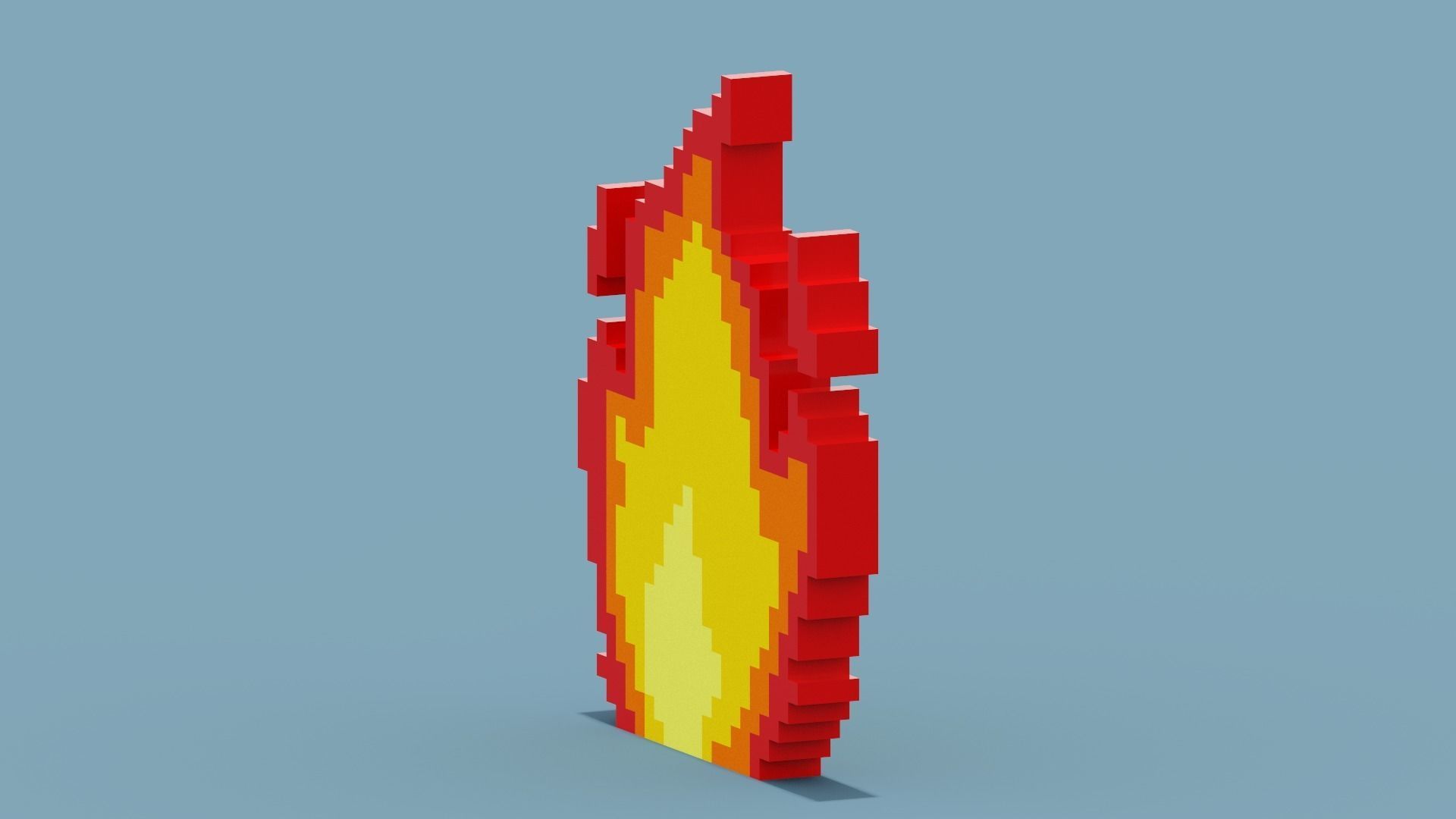 Voxel Fire Low-poly 3D model_10
