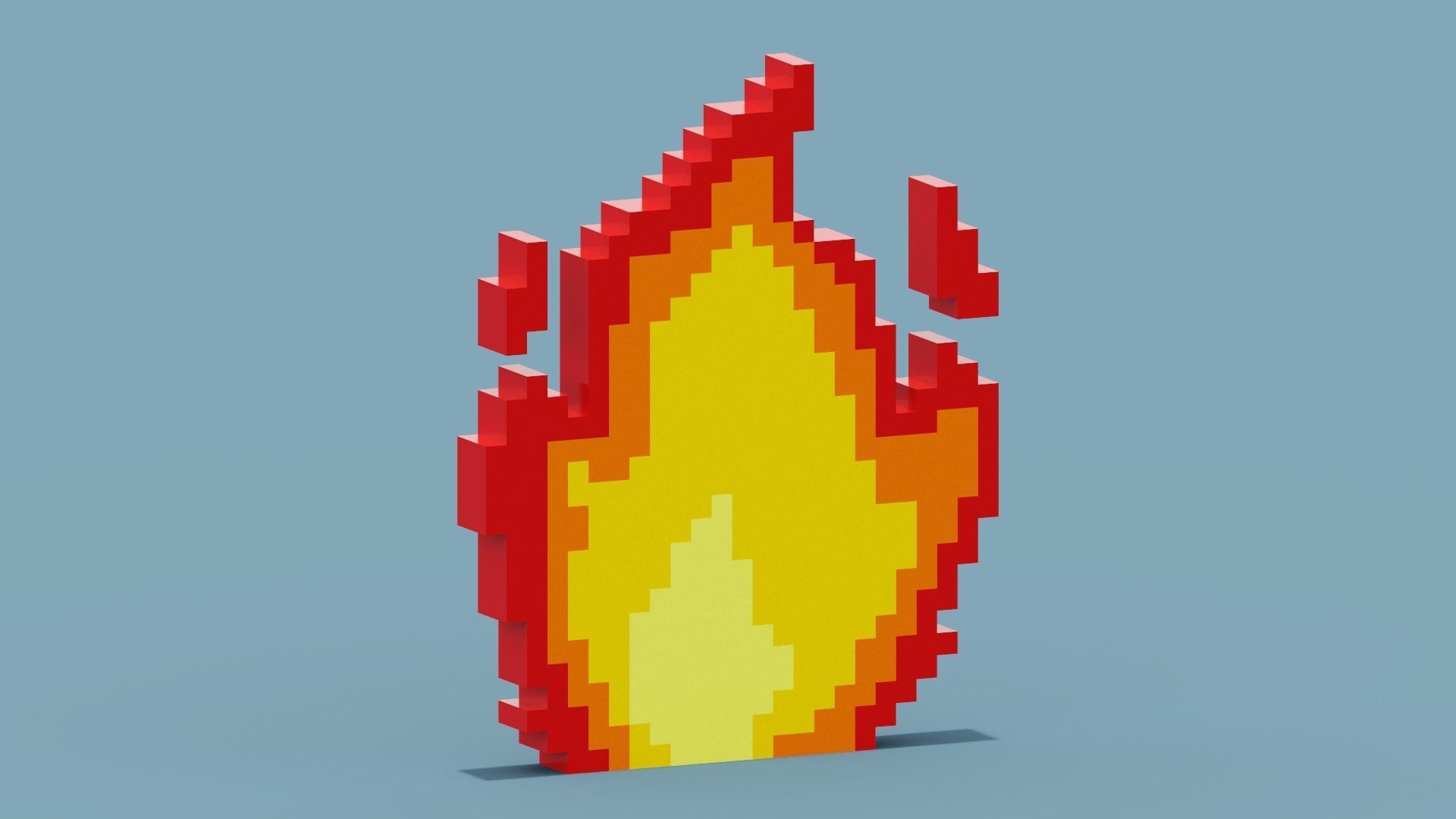 Voxel Fire Low-poly 3D model_6