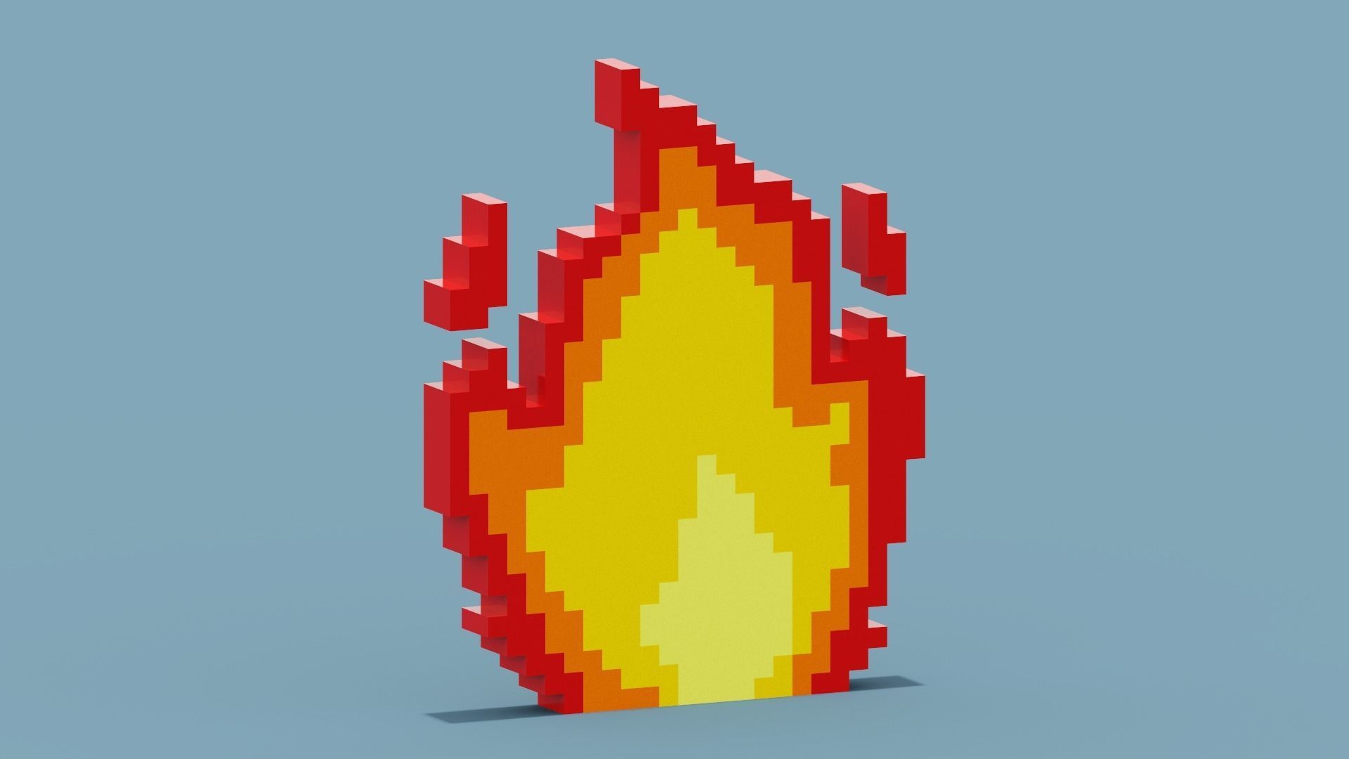 Voxel Fire Low-poly 3D model_1