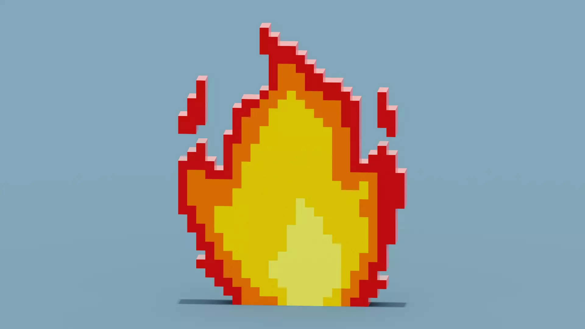 Voxel Fire Low-poly 3D model_0