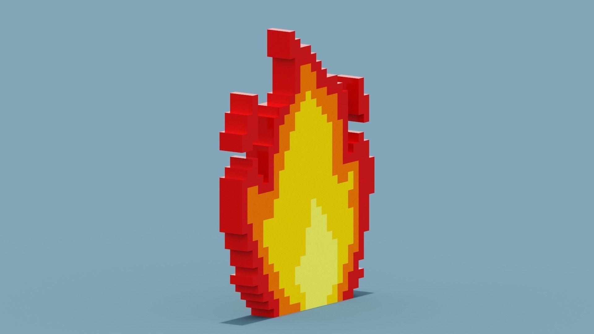 Voxel Fire Low-poly 3D model_12
