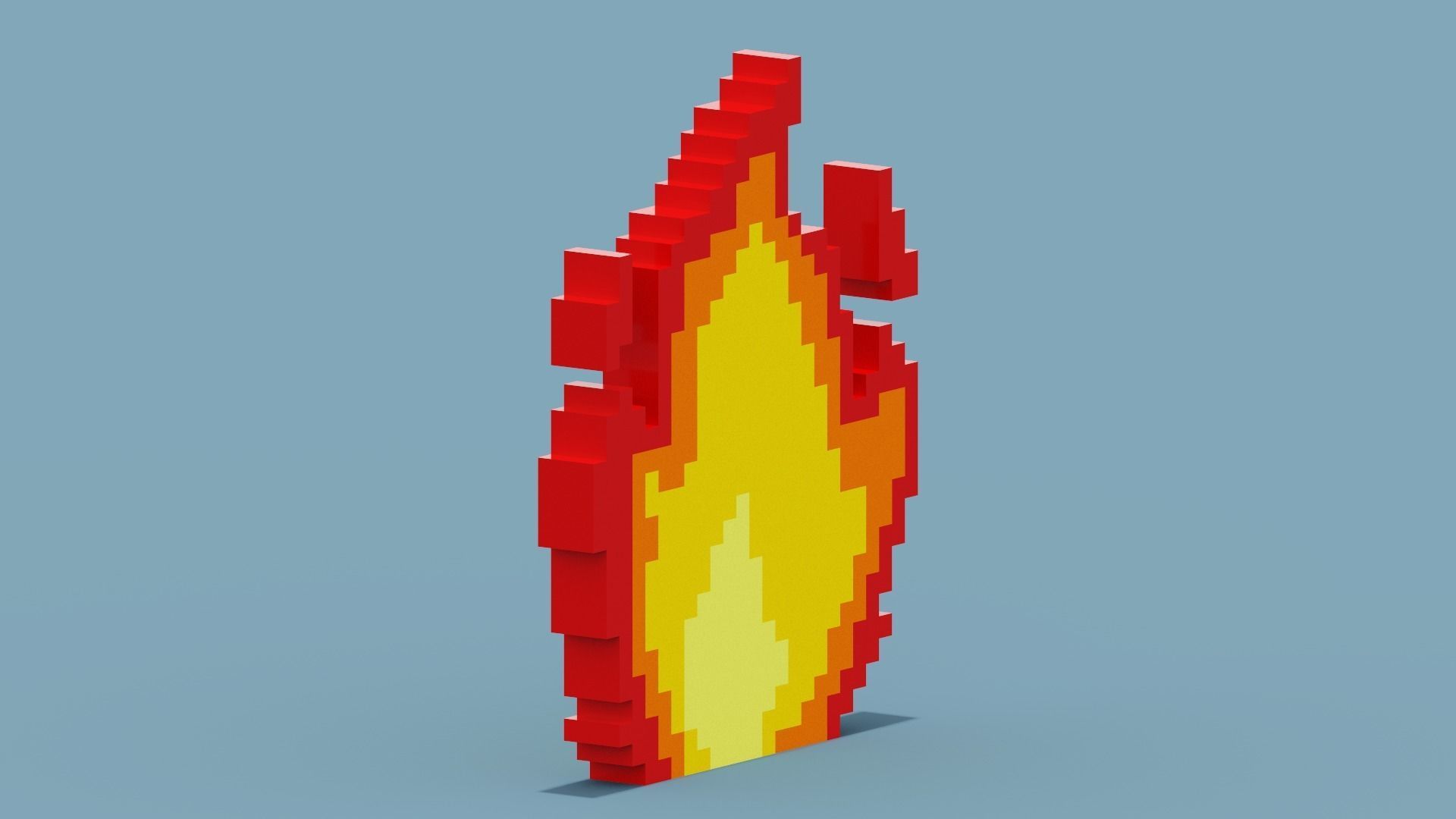 Voxel Fire Low-poly 3D model_4