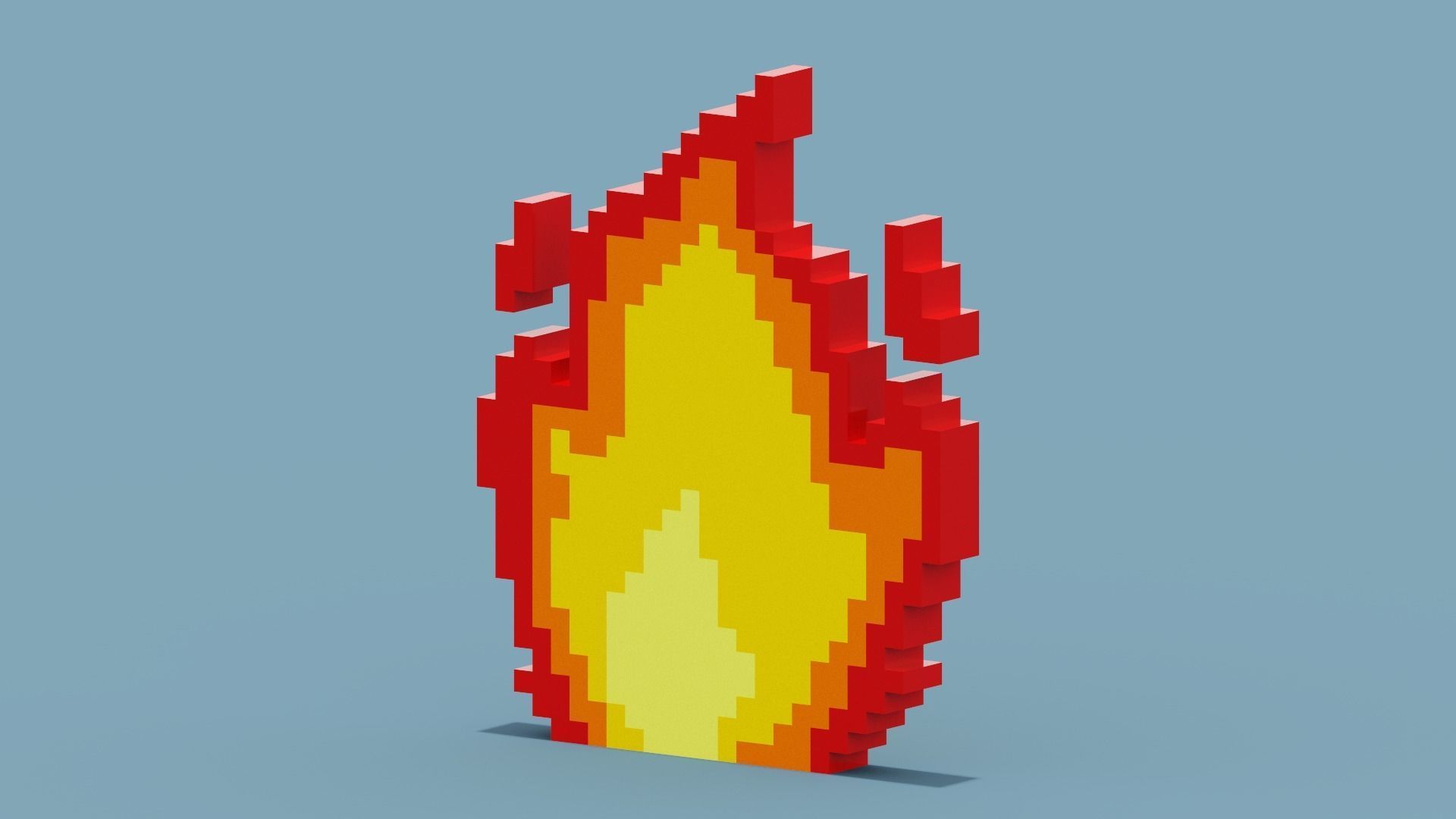 Voxel Fire Low-poly 3D model_9