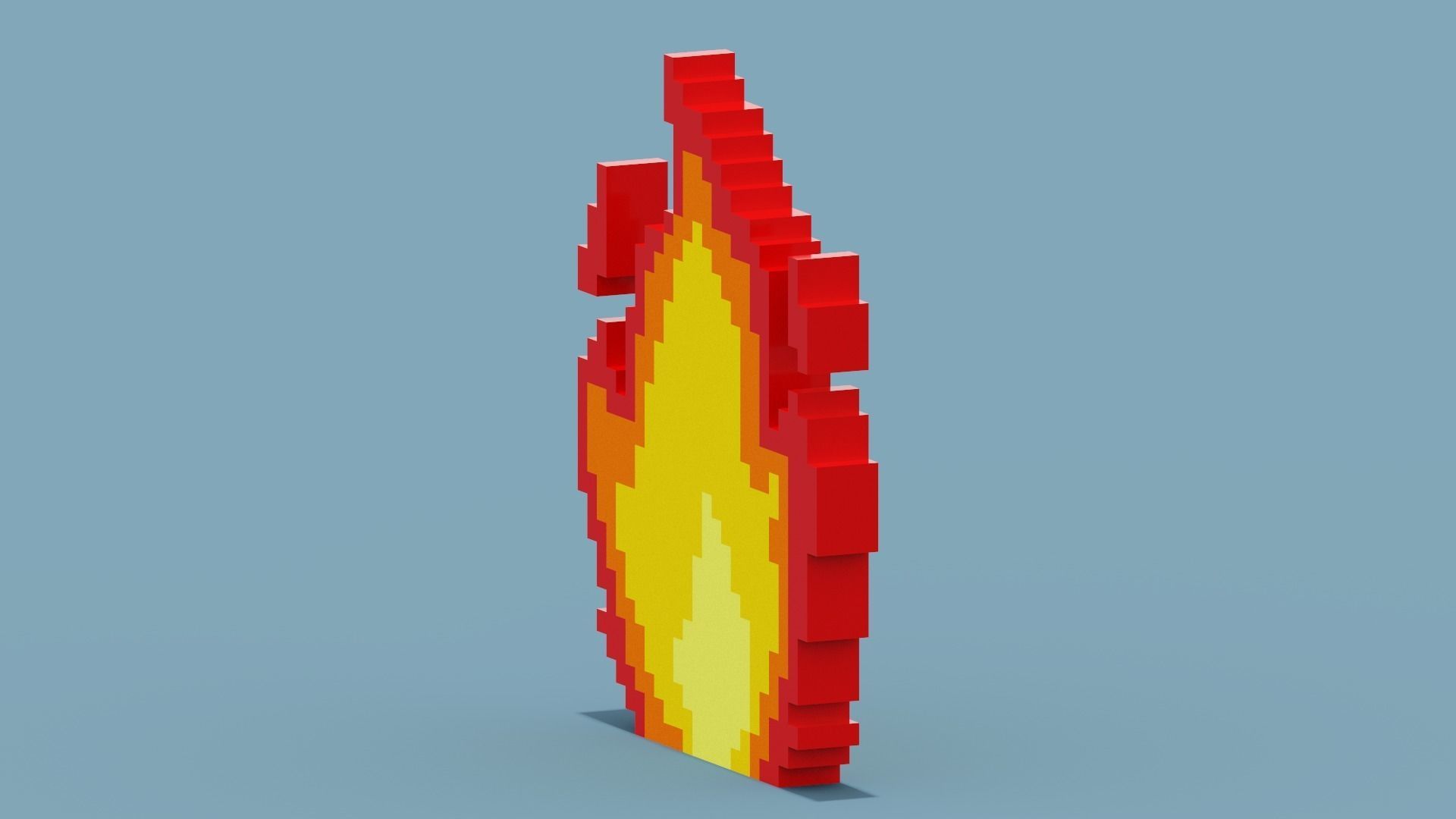 Voxel Fire Low-poly 3D model_2