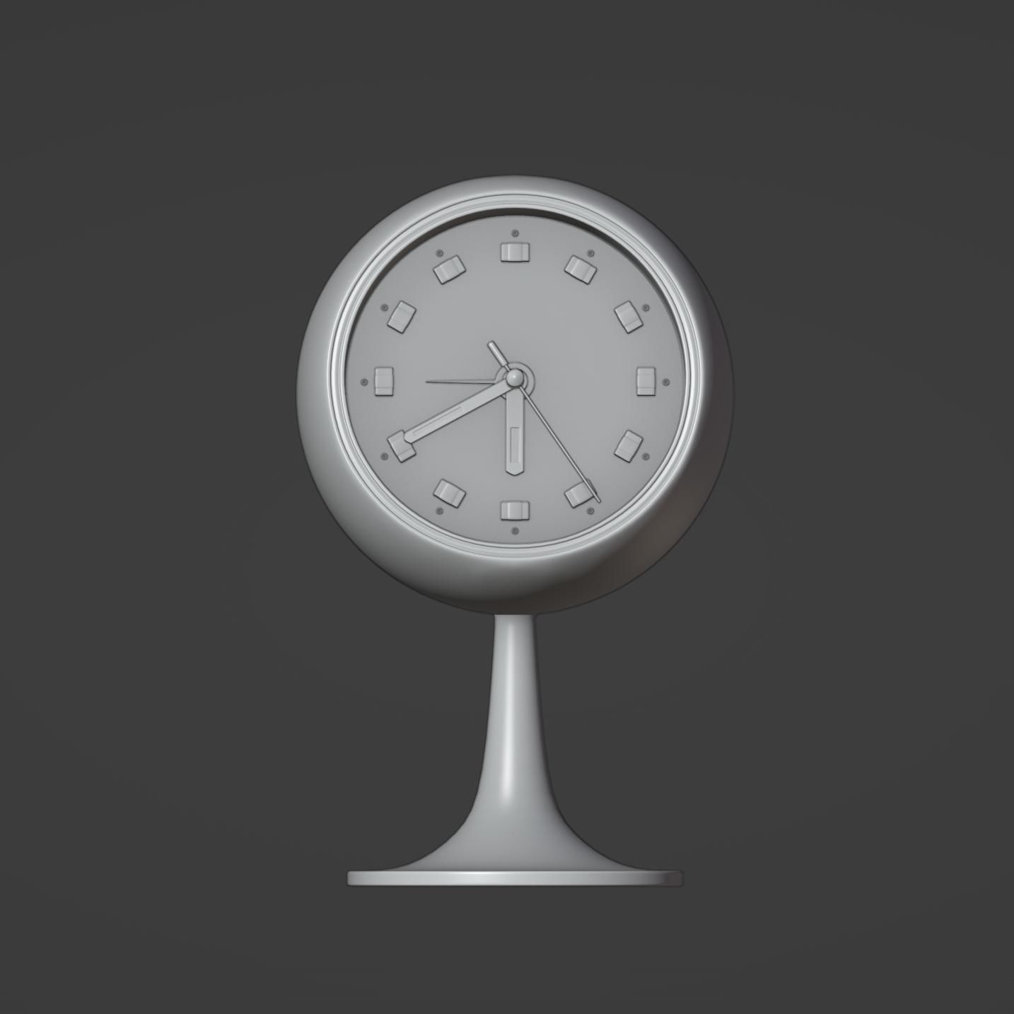 Vintage Coral Clock 3D model_4