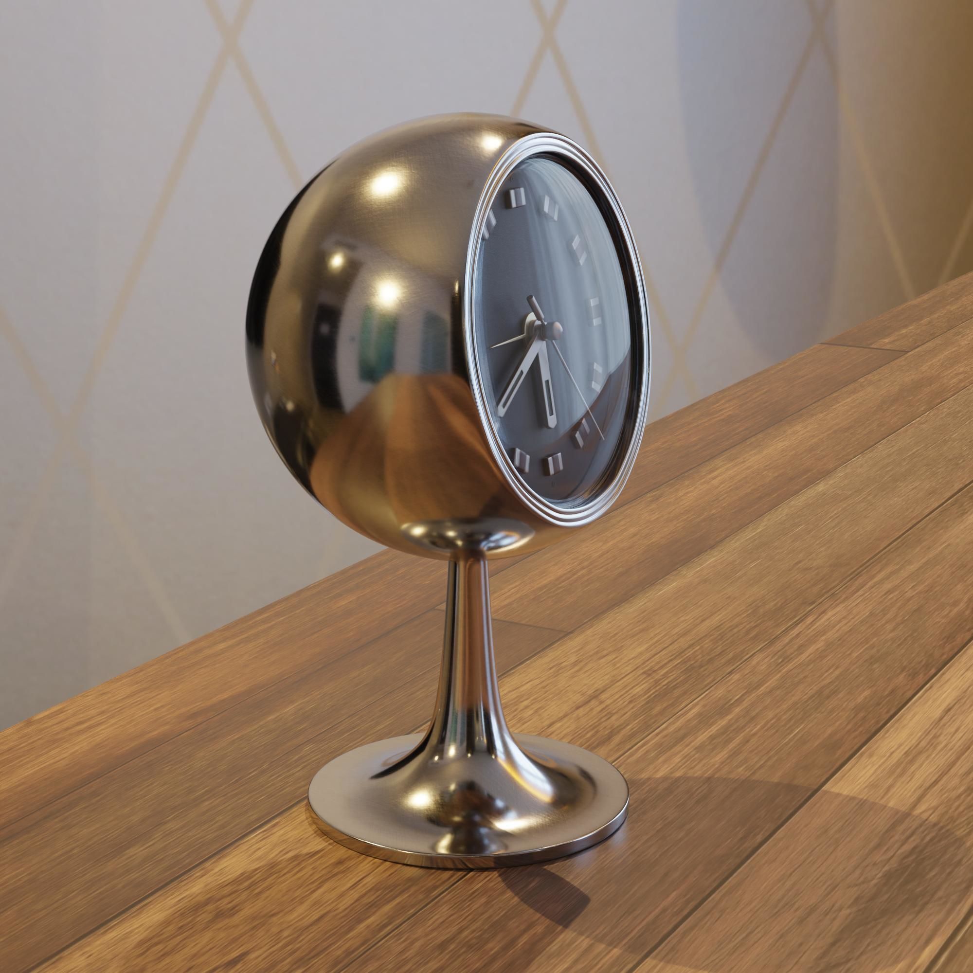 Vintage Coral Clock 3D model_2