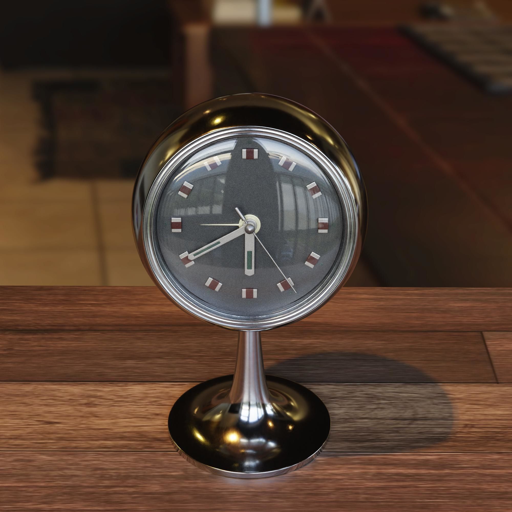 Vintage Coral Clock 3D model_1