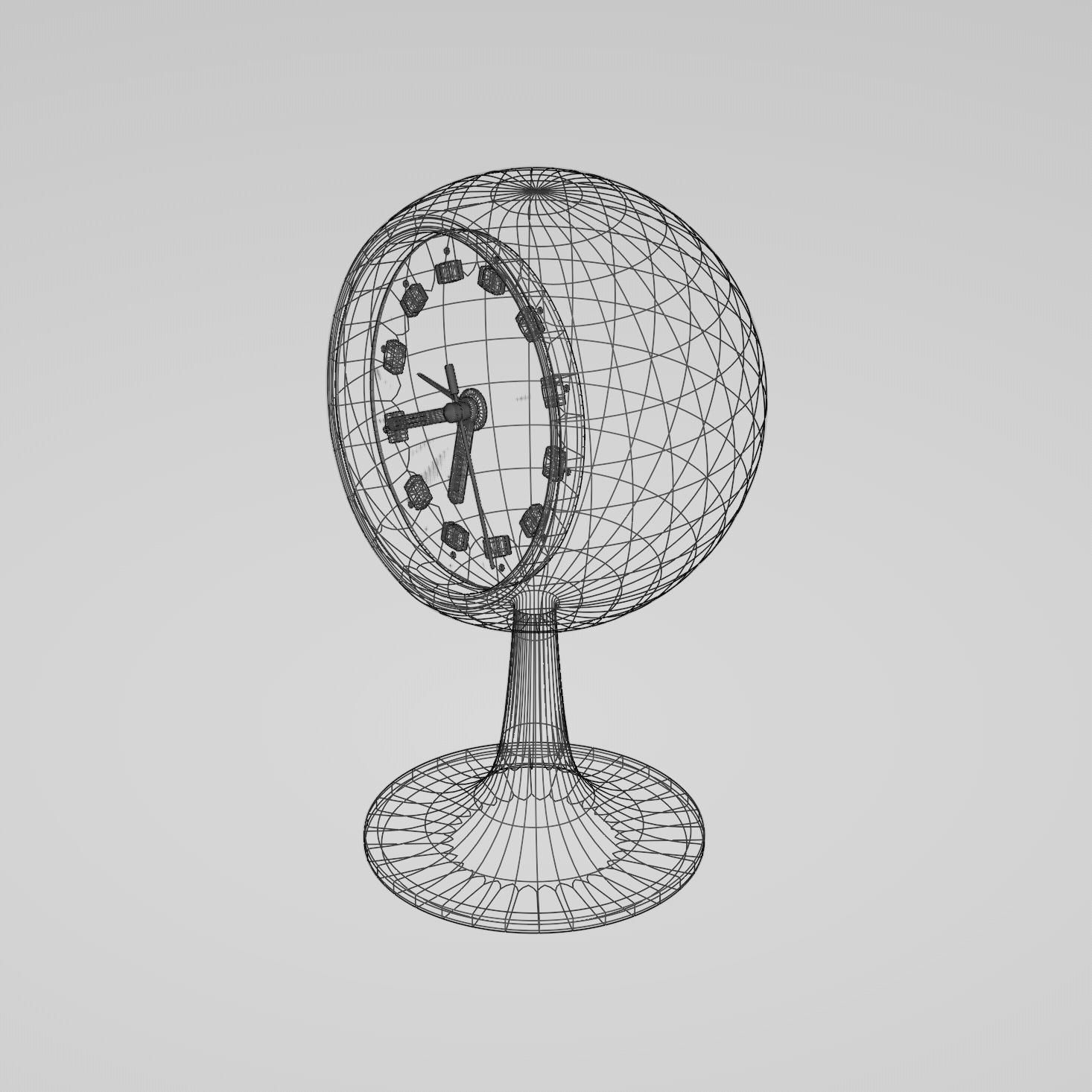 Vintage Coral Clock 3D model_6