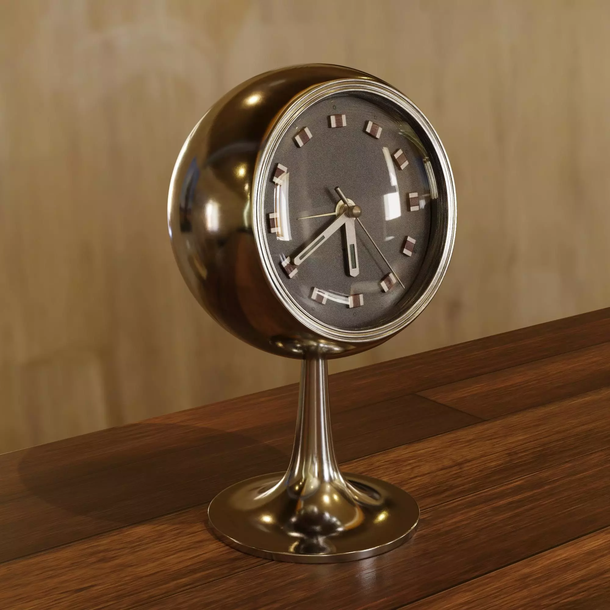 Vintage Coral Clock 3D model_0