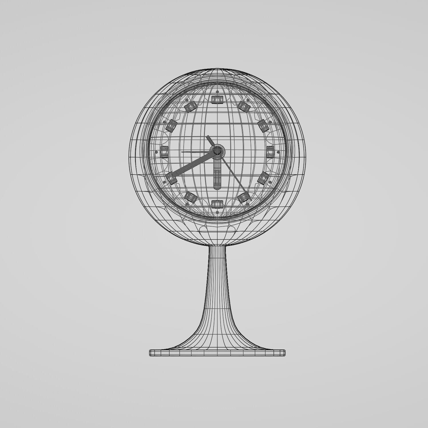 Vintage Coral Clock 3D model_7