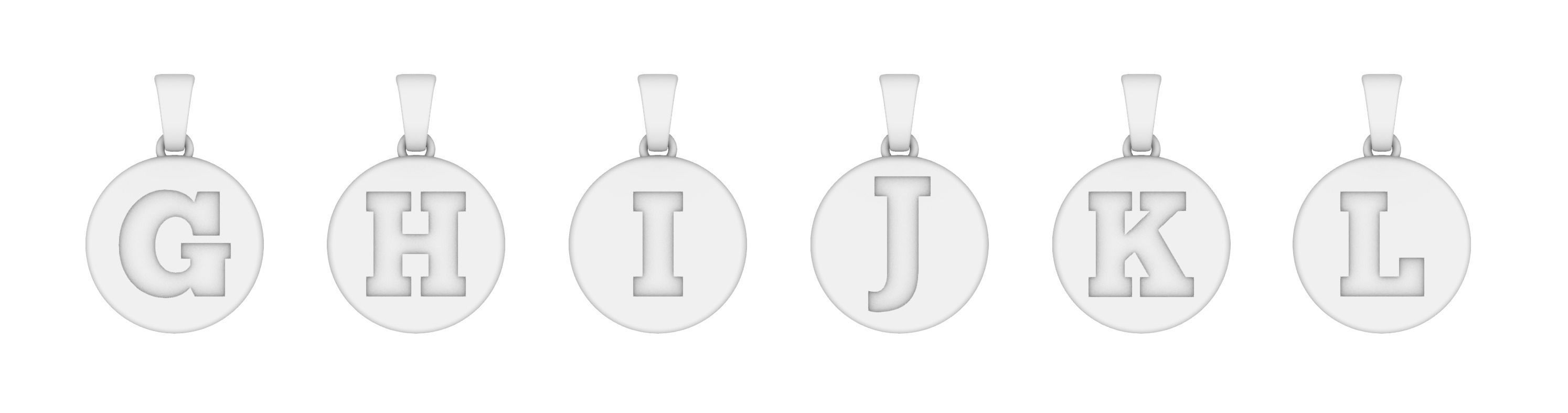 Alphabet Letters Circle Pendants Plain 3D print model_12